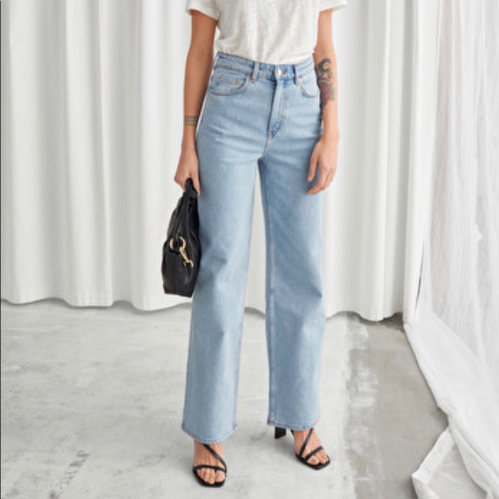 High rise wide leg jeans